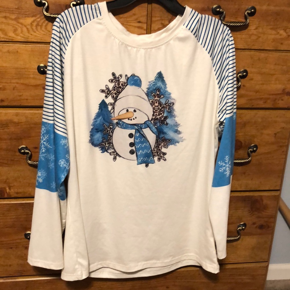 Snowman t-shirt long sleeved XXL